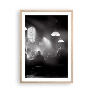 Plakat i ramme af lyst egetræ - I en jazzet stemning - 50x70 cm