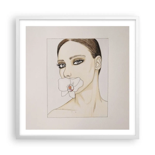 Plakat i hvid ramme - Et symbol på elegance og skønhed - 60x60 cm