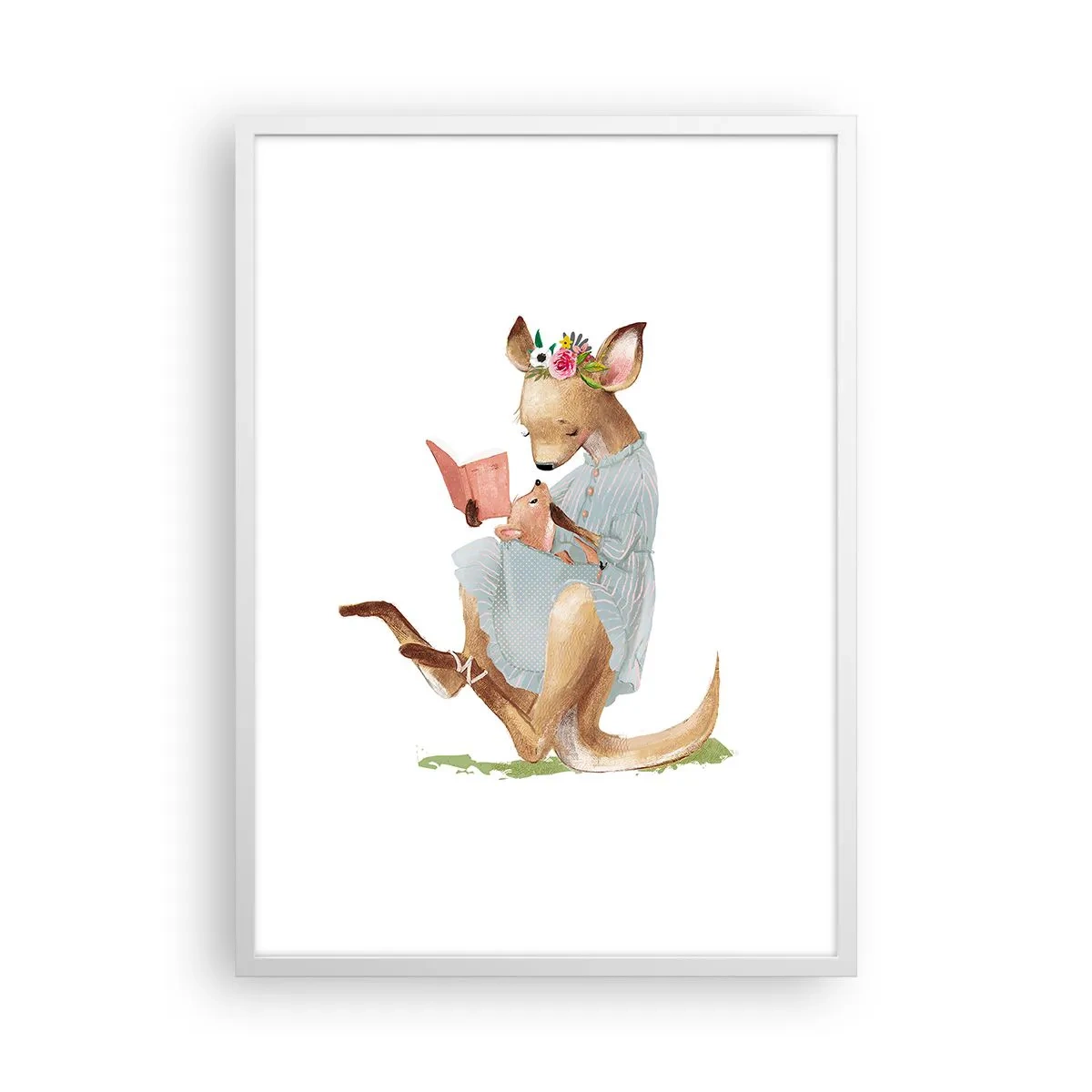 Plakat i hvid ramme - Læs for mig, mor - 50x70 cm