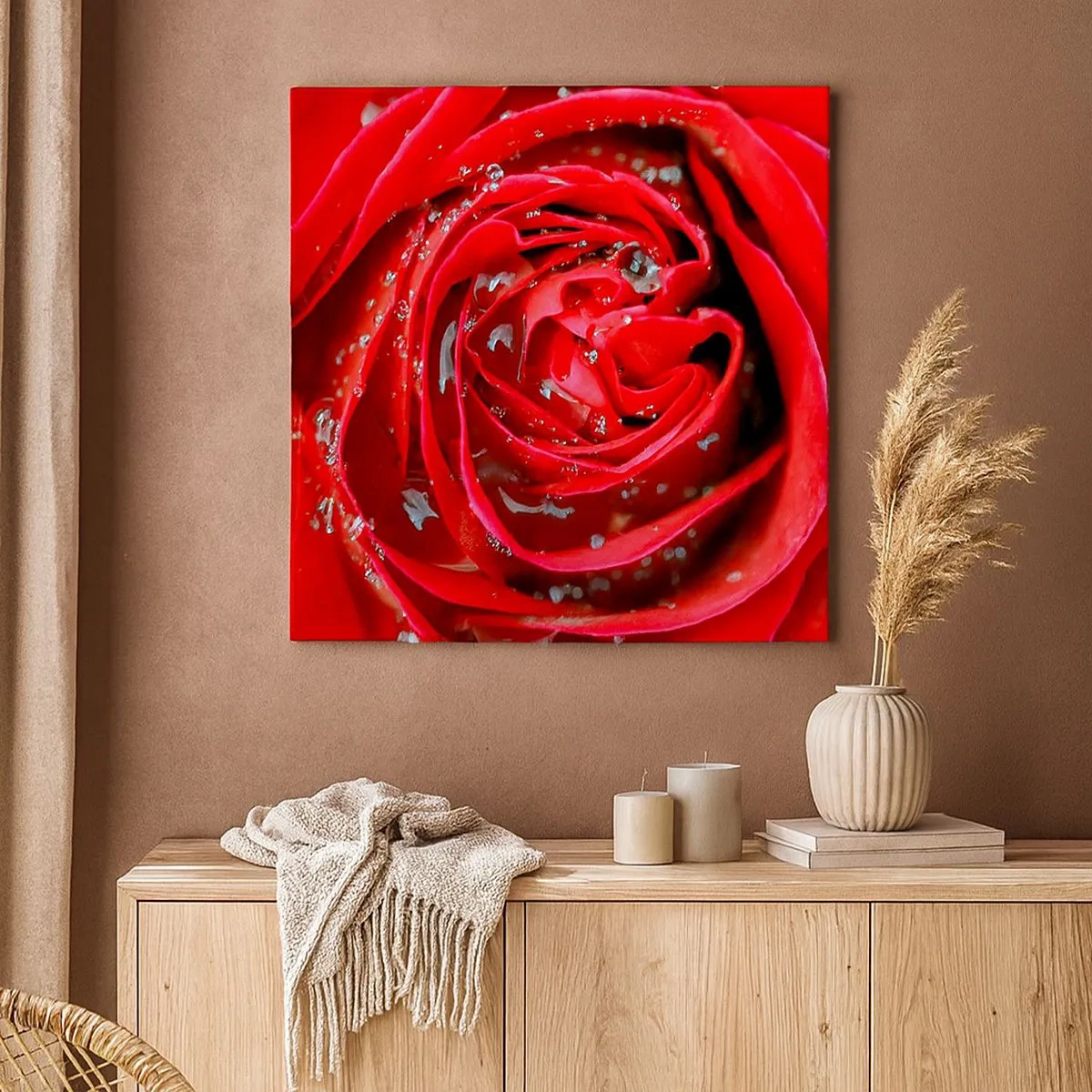 Lærredstryk - Billede på lærred - I dråber af dug - 30x30 cm