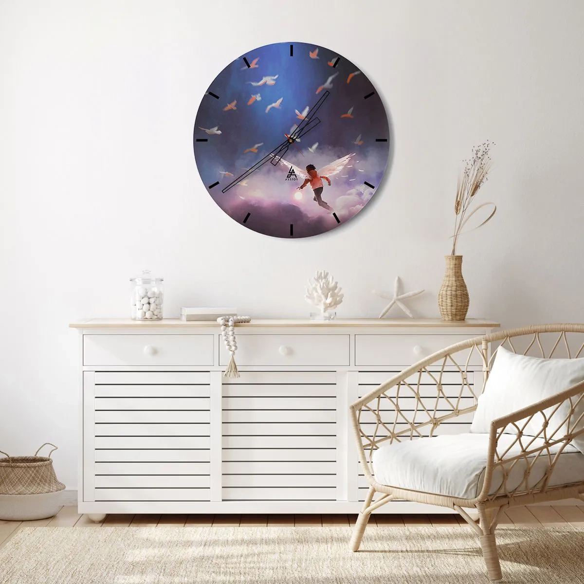 Vægur, Uret - Det kræver fantasi og mod - 30x30 cm