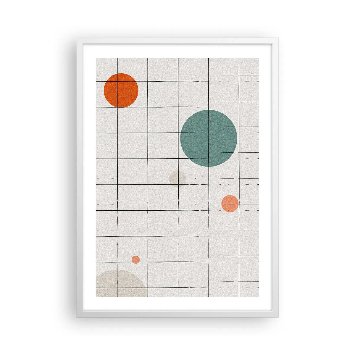 Plakat i hvid ramme - Fanget i en fælde. Os eller dem? - 50x70 cm