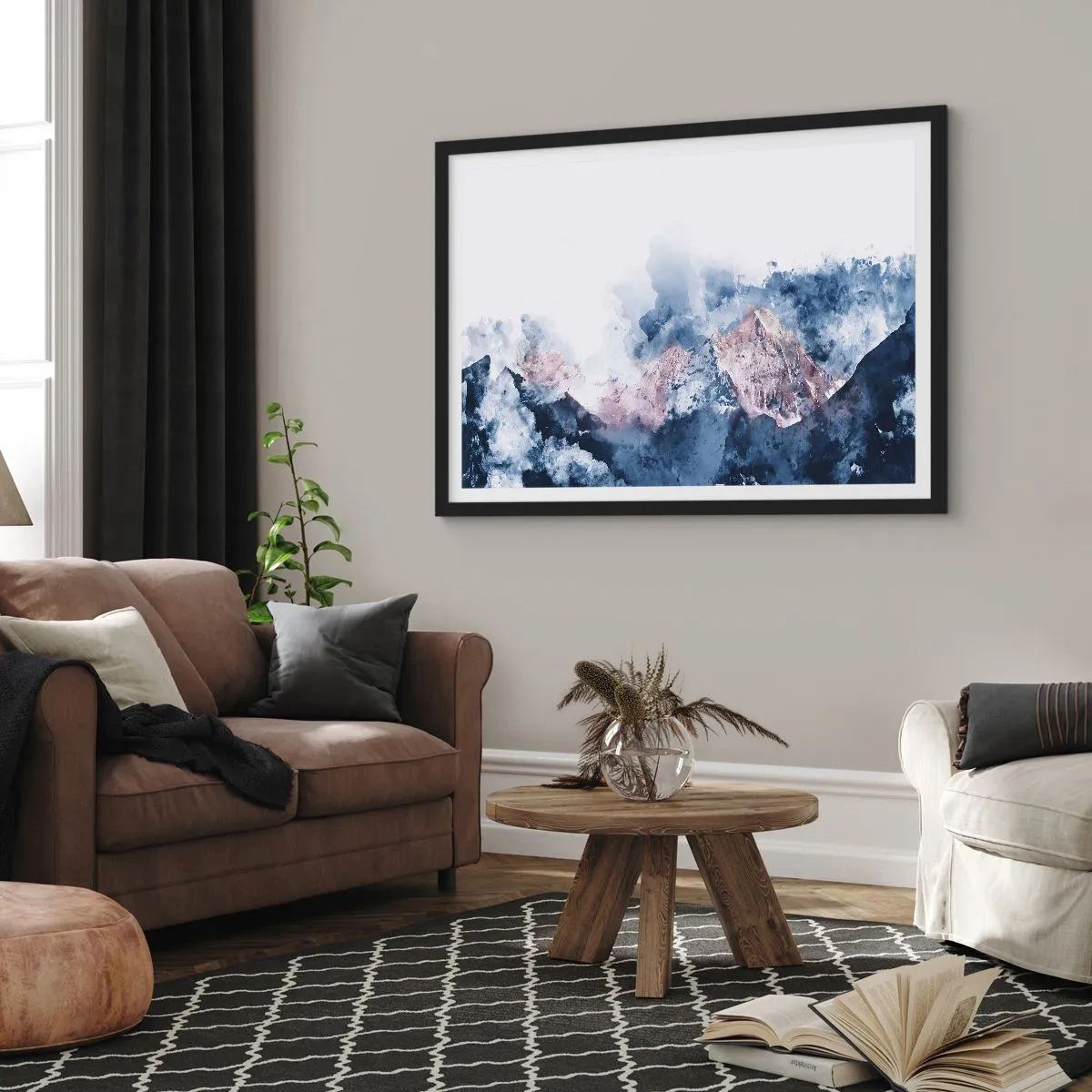 Plakat i sort ramme - Dette er toppene! - 100x70 cm