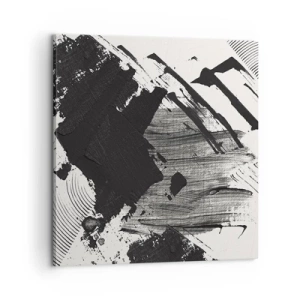 Lærredstryk - Billede på lærred - Abstraktion - det sortes udtryk - 60x60 cm