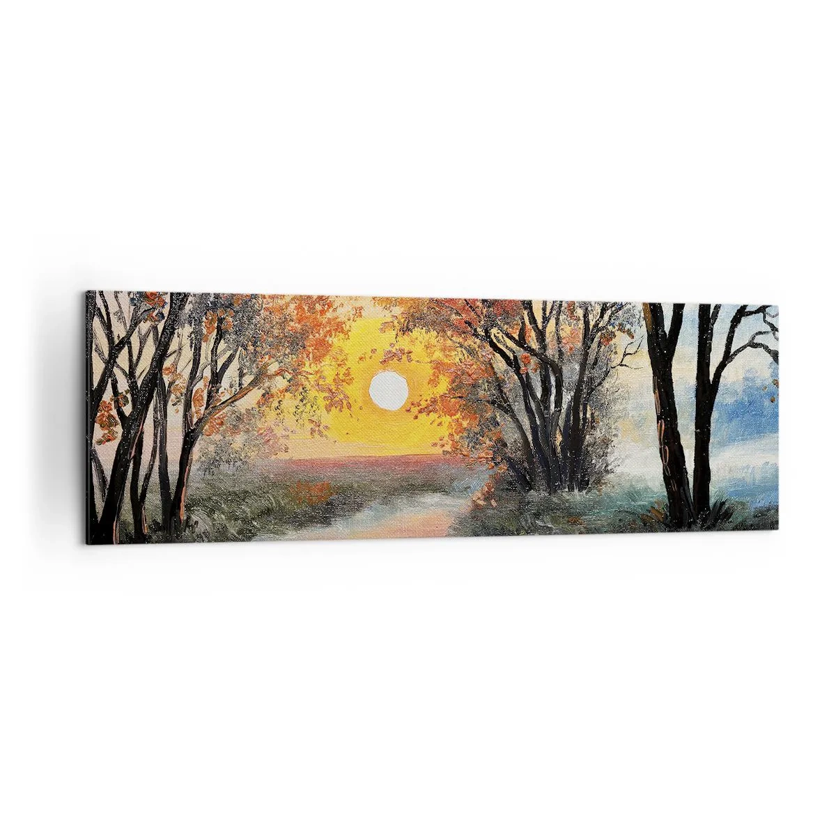 Lærredstryk - Billede på lærred - Efterårs atmosfære - 160x50 cm