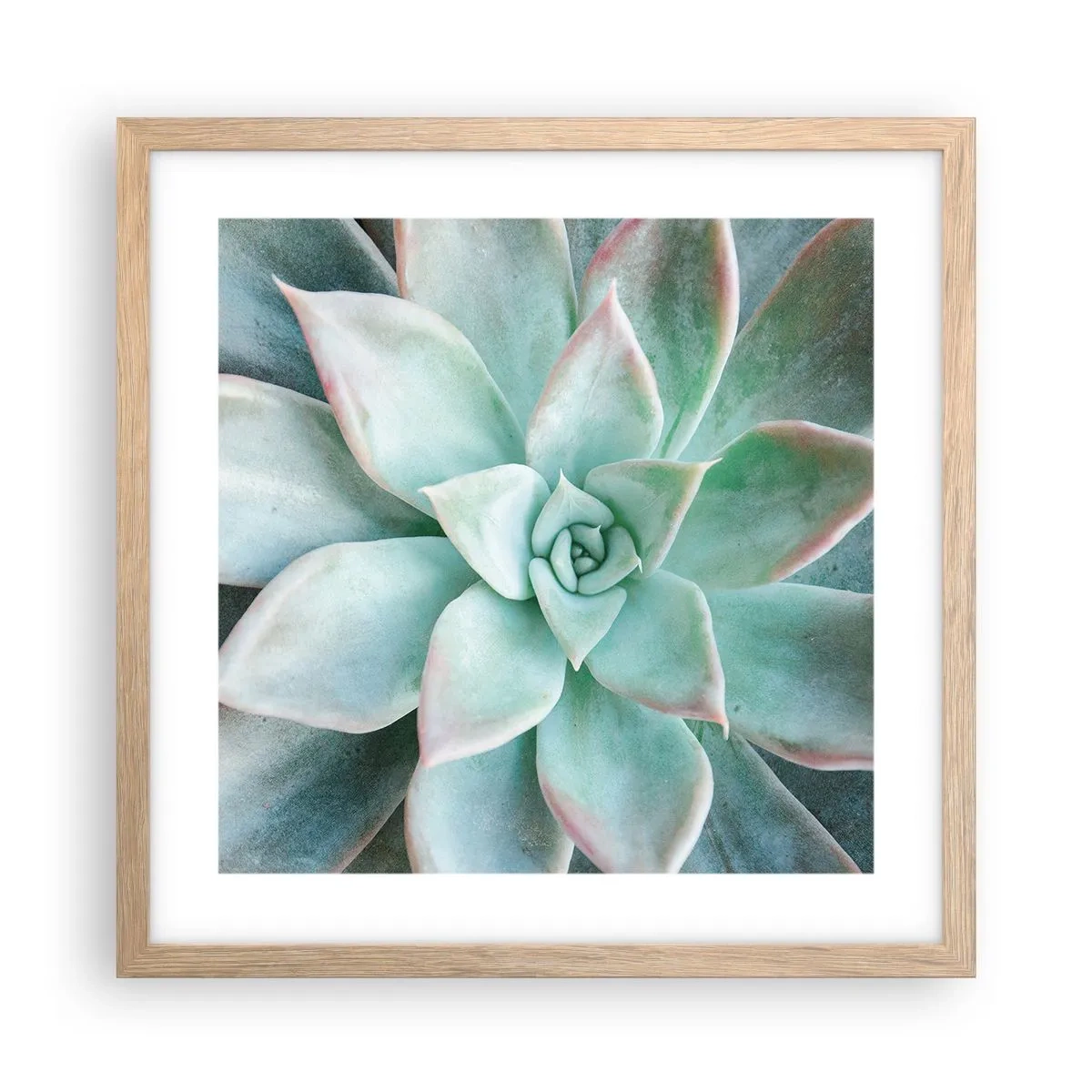 Plakat i ramme af lyst egetræ - Hjertet af ørkenen - 40x40 cm