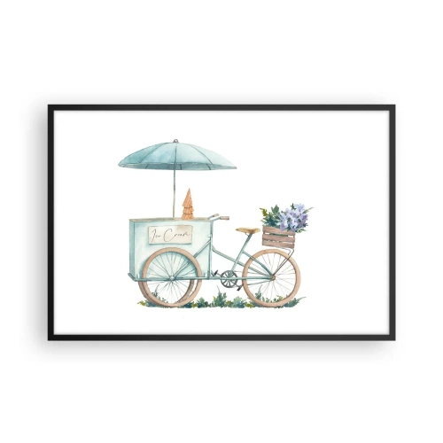 Plakat i sort ramme - Sødt minde om sommeren - 91x61 cm
