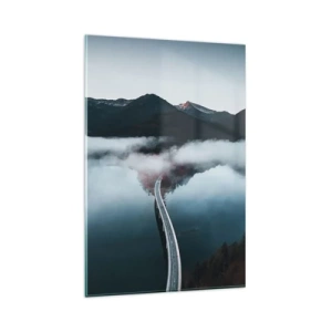 Billede på glas - Over vand så glat som et spejl - 80x120 cm