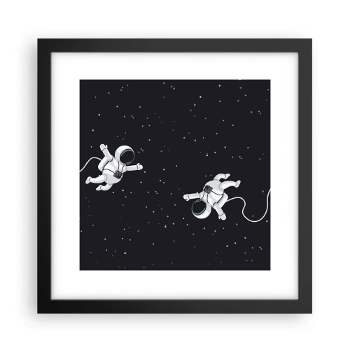 Plakat i sort ramme - Rummet vikler sig sammen - 30x30 cm