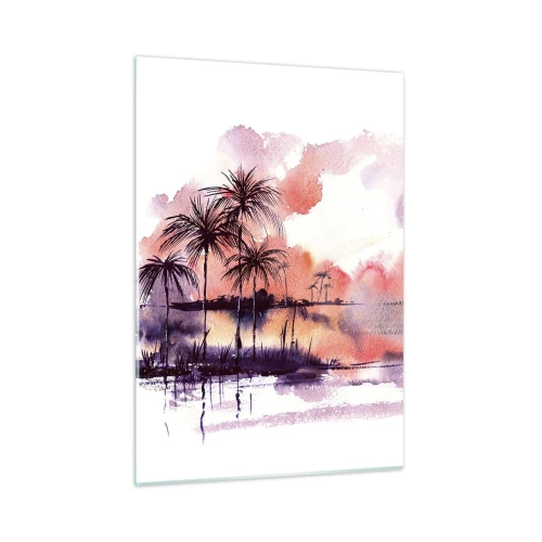 Billede på glas - Tropernes ro i rødt - 50x70 cm