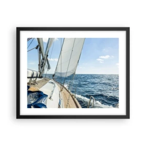 Plakat i sort ramme - Ahoj , eventyr - 50x40 cm