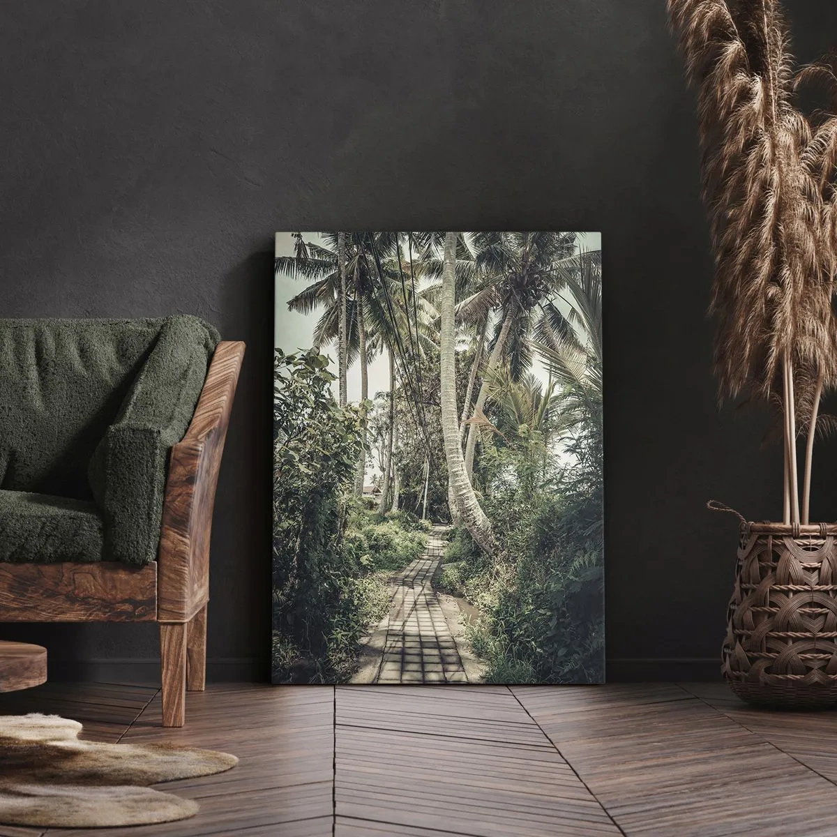 Lærredstryk - Billede på lærred - Palmeallé - 50x70 cm