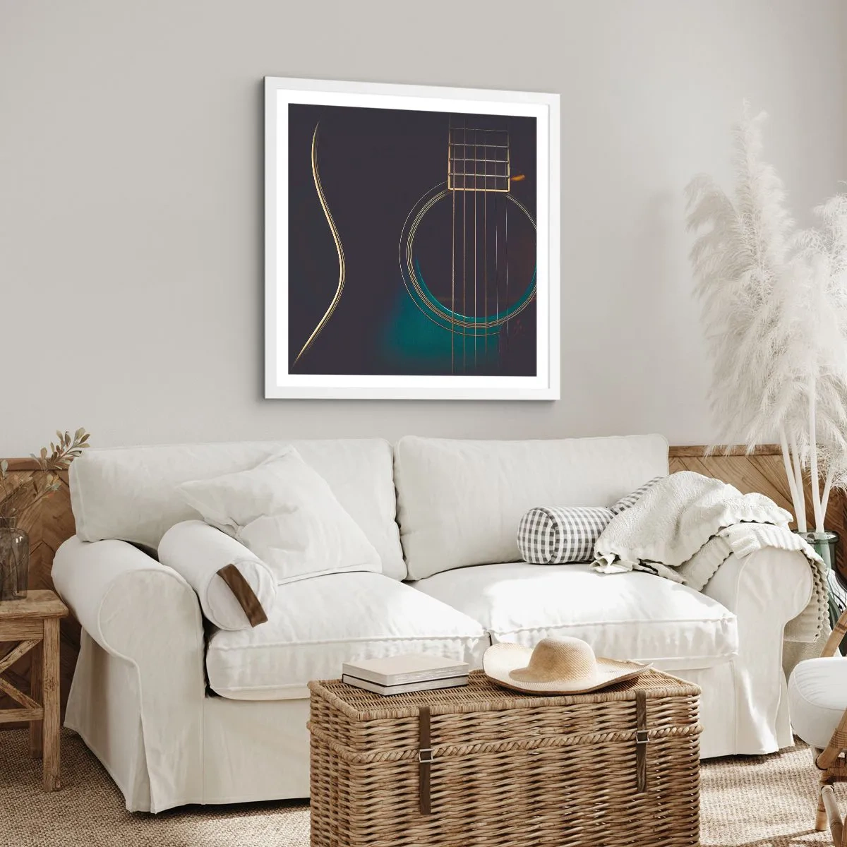 Plakat i hvid ramme - Et øjeblik før det lyder - 60x60 cm