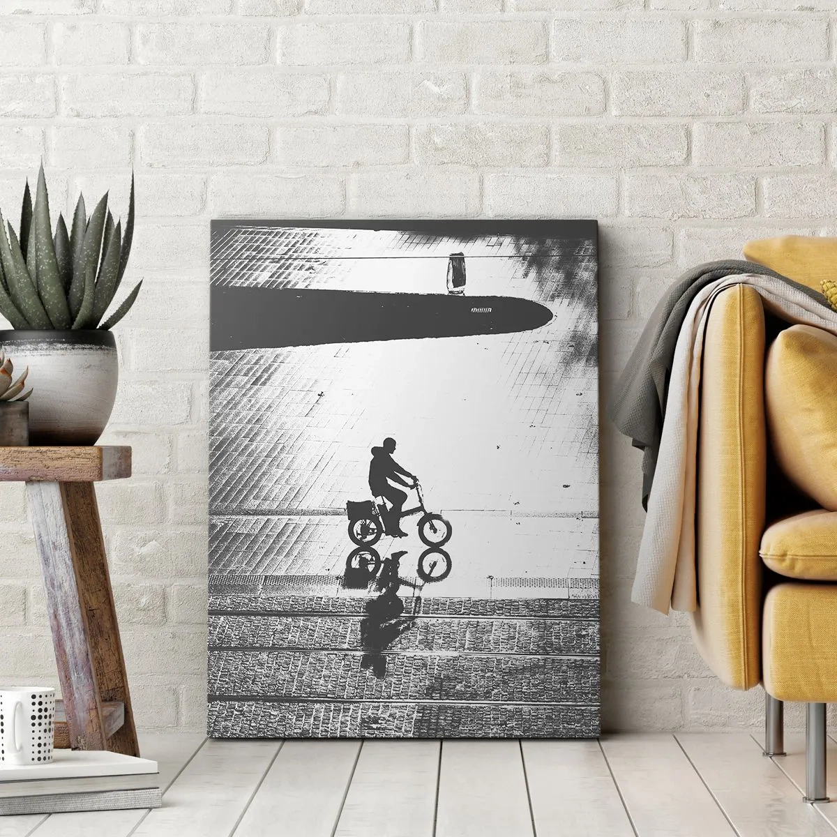 Lærredstryk - Billede på lærred - Fremad, gennem byen - 45x80 cm