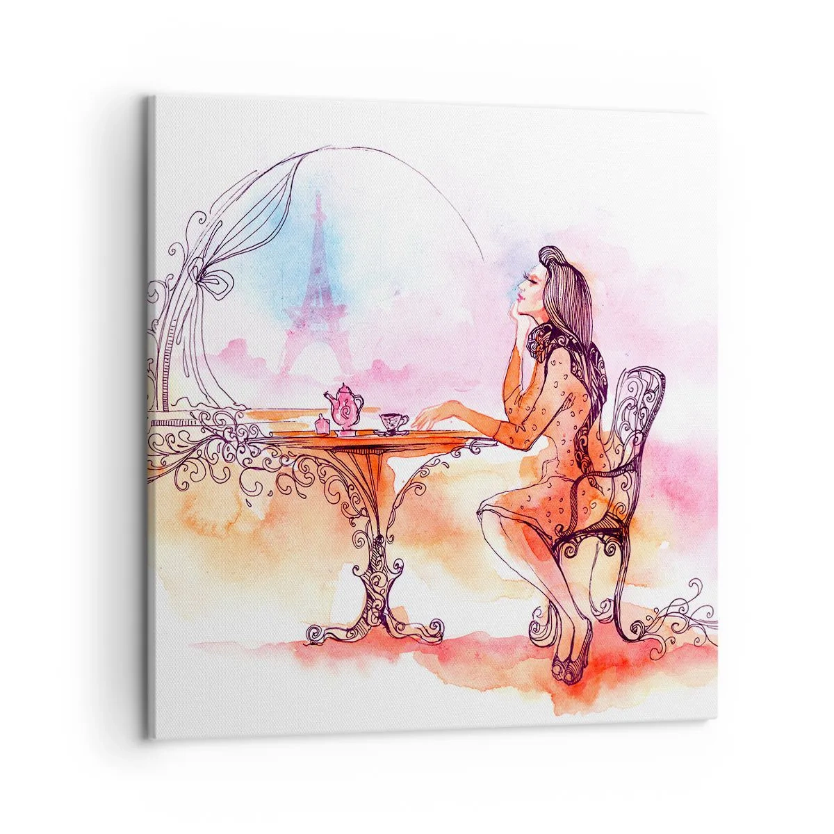 Lærredstryk - Billede på lærred - Parisisk elegance - 50x50 cm
