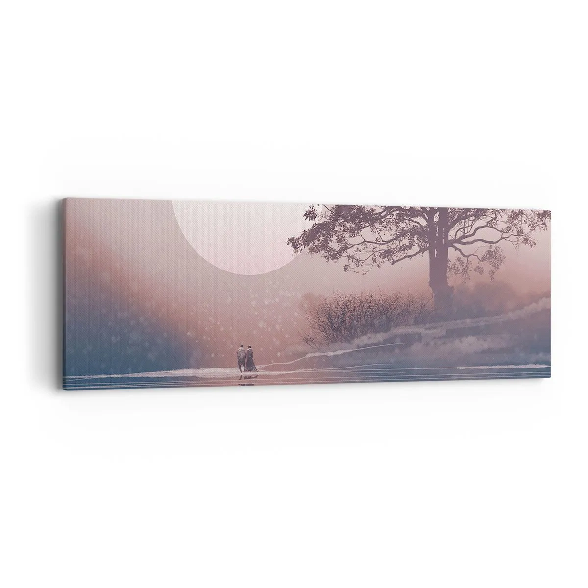 Lærredstryk - Billede på lærred - Natlige mærkværdigheder - 90x30 cm