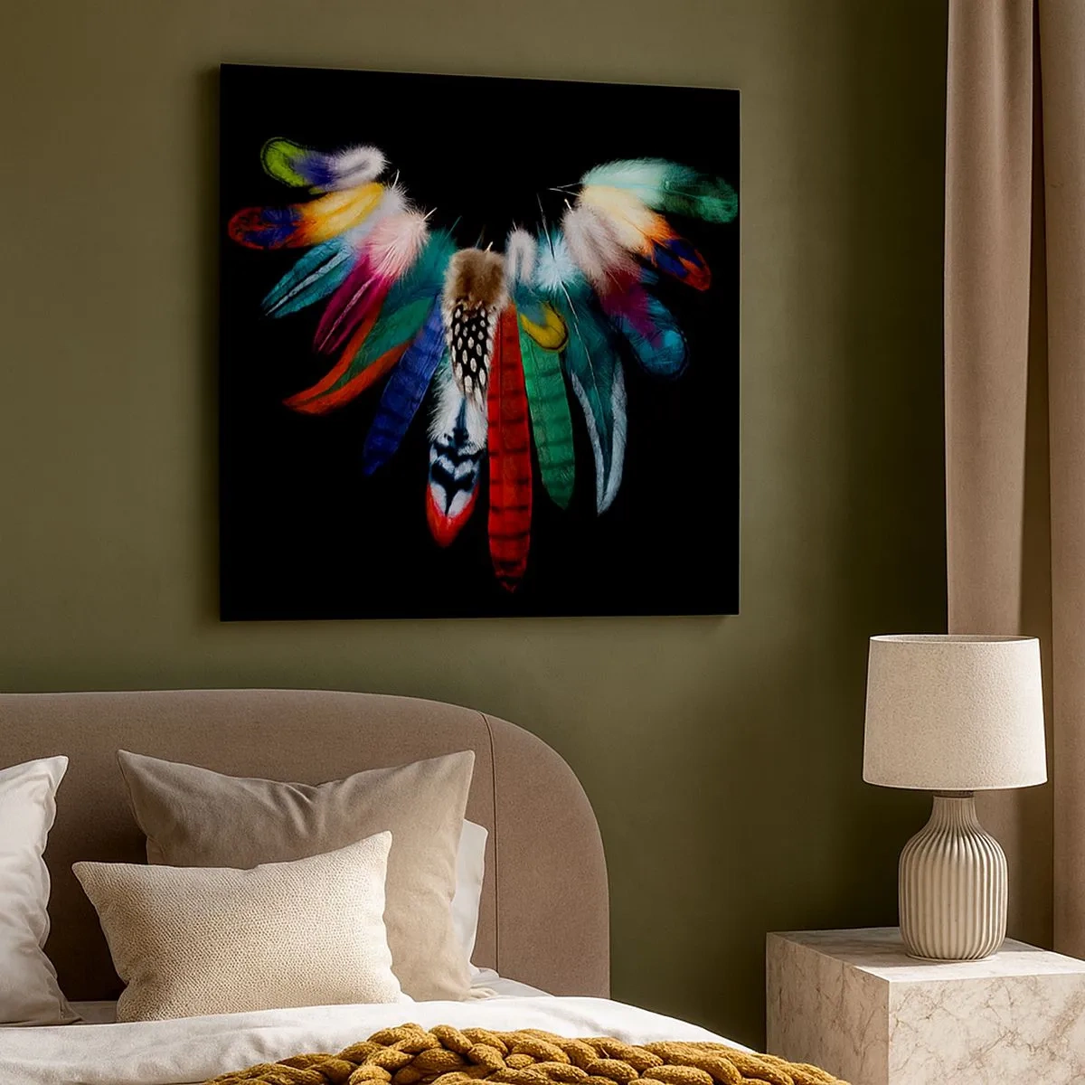 Lærredstryk - Billede på lærred - Indisk halskæde - 30x30 cm