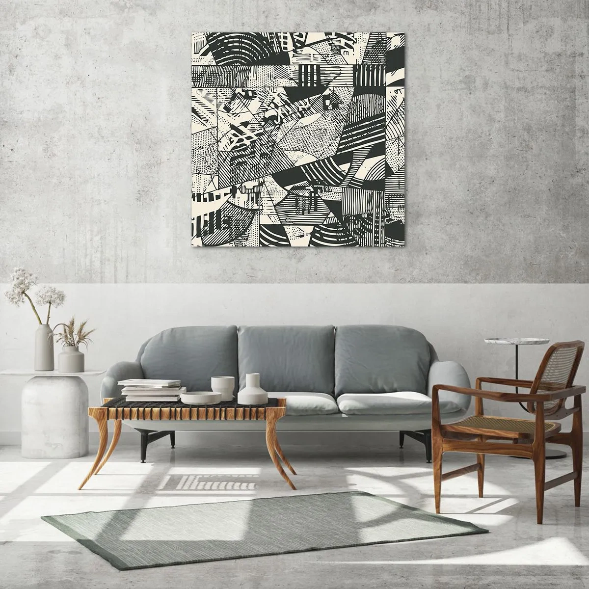 Billede på glas - Nutidens dynamik - 60x60 cm