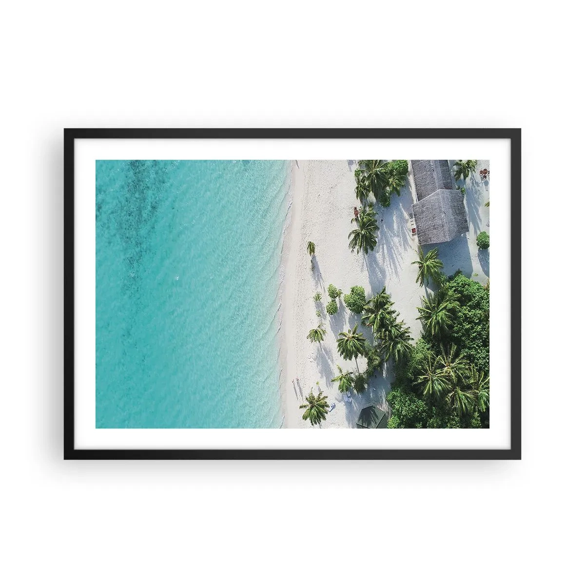 Plakat i sort ramme - Ferie i paradis - 70x50 cm