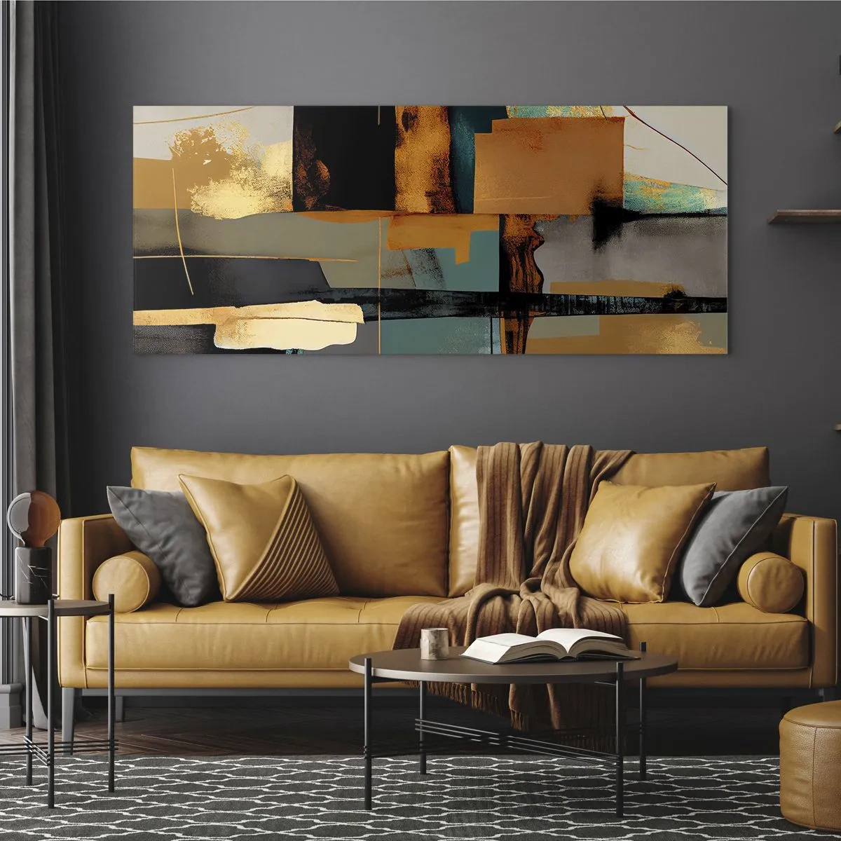 Billede på glas - Abstraktion - lys og skygge - 90x30 cm