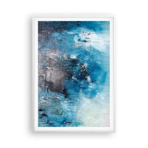 Plakat i hvid ramme - Blå rapsodi - 70x100 cm