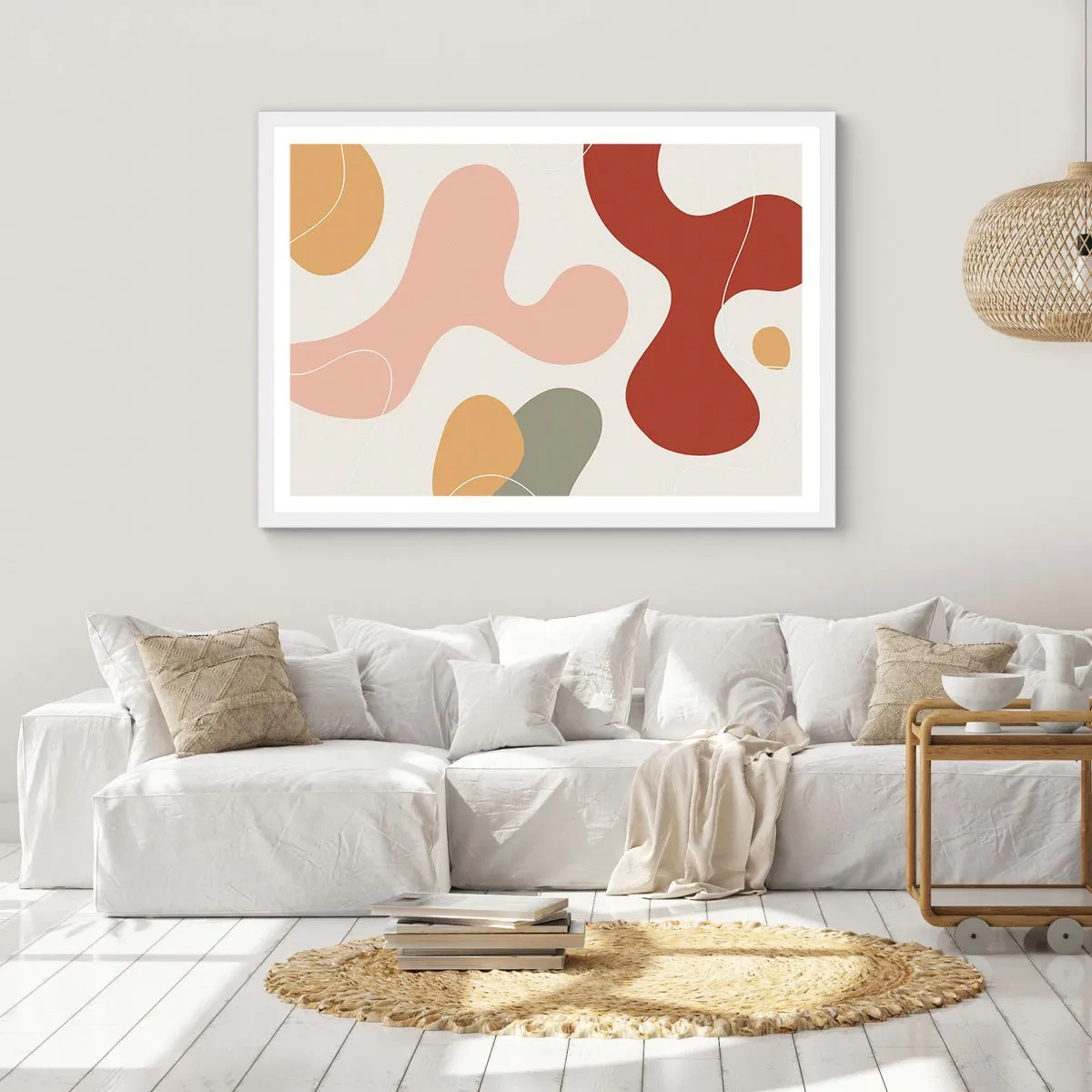 Plakat i hvid ramme - Es eller flores? - 50x40 cm