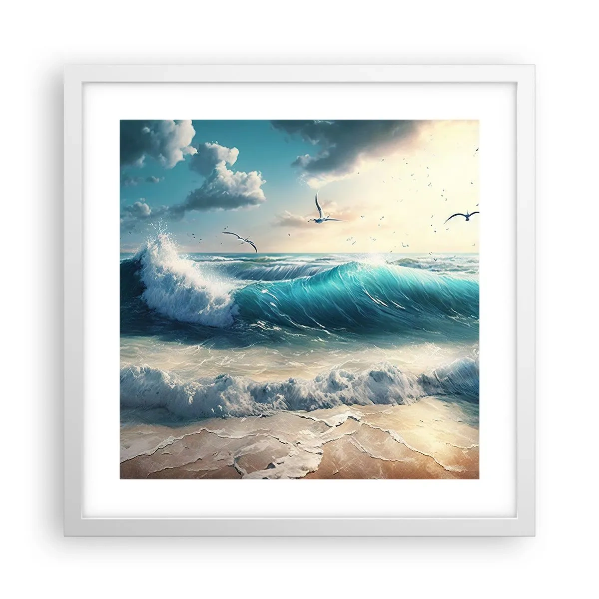 Plakat i hvid ramme - Støj kun for dig - 40x40 cm