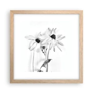 Plakat i ramme af lyst egetræ - Ingen ønsker at være alene - 30x30 cm