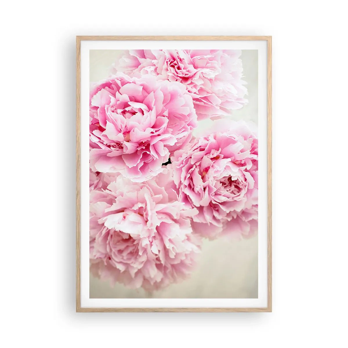 Plakat i ramme af lyst egetræ - I lyserød glamour - 70x100 cm