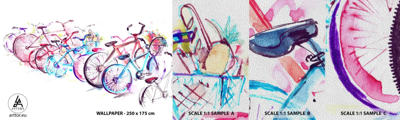 Prøve Fototapet Premium Sand - Antimoto klubmøde - Cykel, Abstraktion, Grafik - 100x30 cm