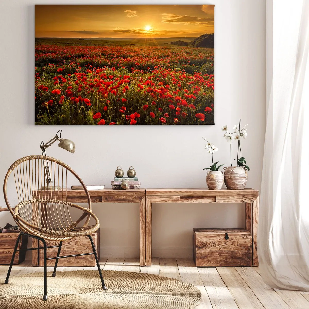 Lærredstryk - Billede på lærred - Blandt bølgerne af raslende enge, blandt flodblomster - 120x80 cm
