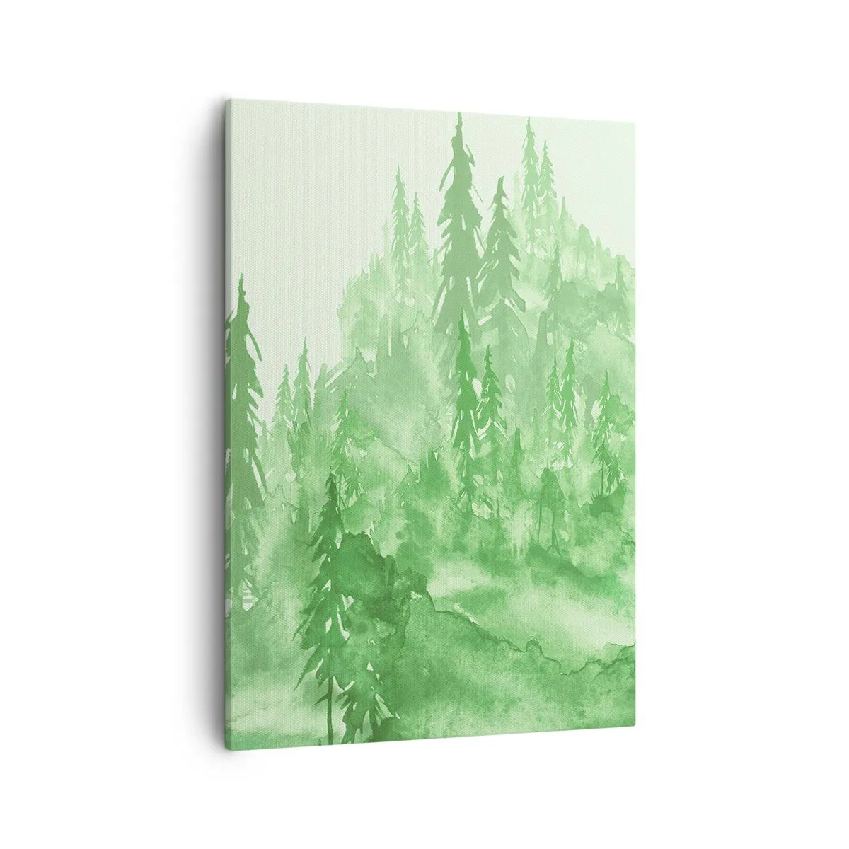 Lærredstryk - Billede på lærred - Sløret af grøn tåge - 50x70 cm
