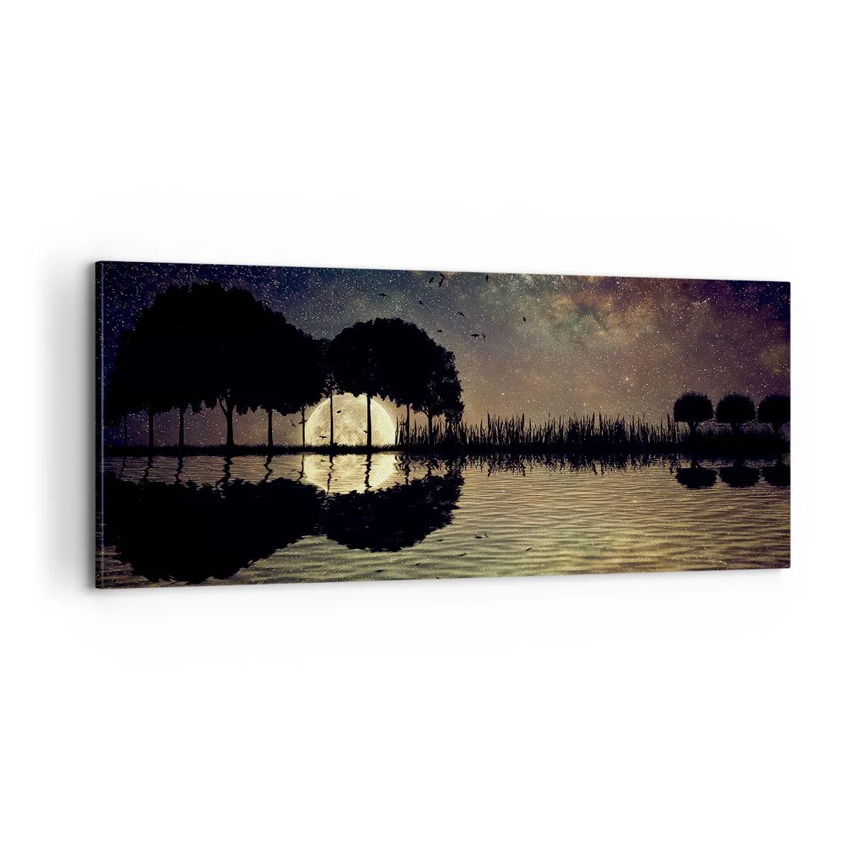 Lærredstryk - Billede på lærred - En nat på kanten af verden - 100x40 cm