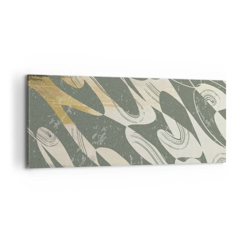 Lærredstryk - Billede på lærred - Rytmisk abstraktion - 100x40 cm