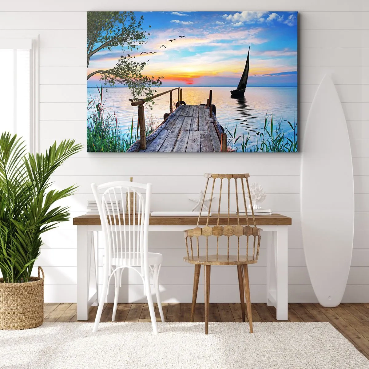 Lærredstryk - Billede på lærred - Godaften - 100x70 cm