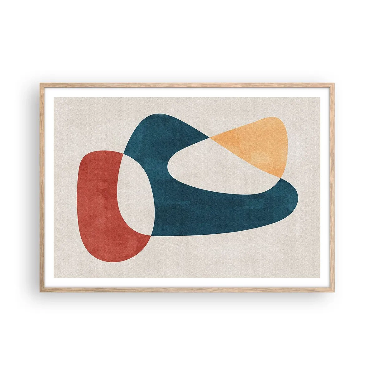 Plakat i ramme af lyst egetræ - Påvirkninger og metamorfoser - 100x70 cm