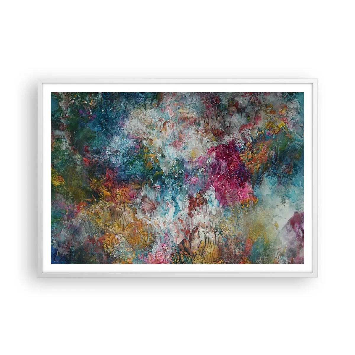 Plakat i hvid ramme - I fuldt flor - 100x70 cm