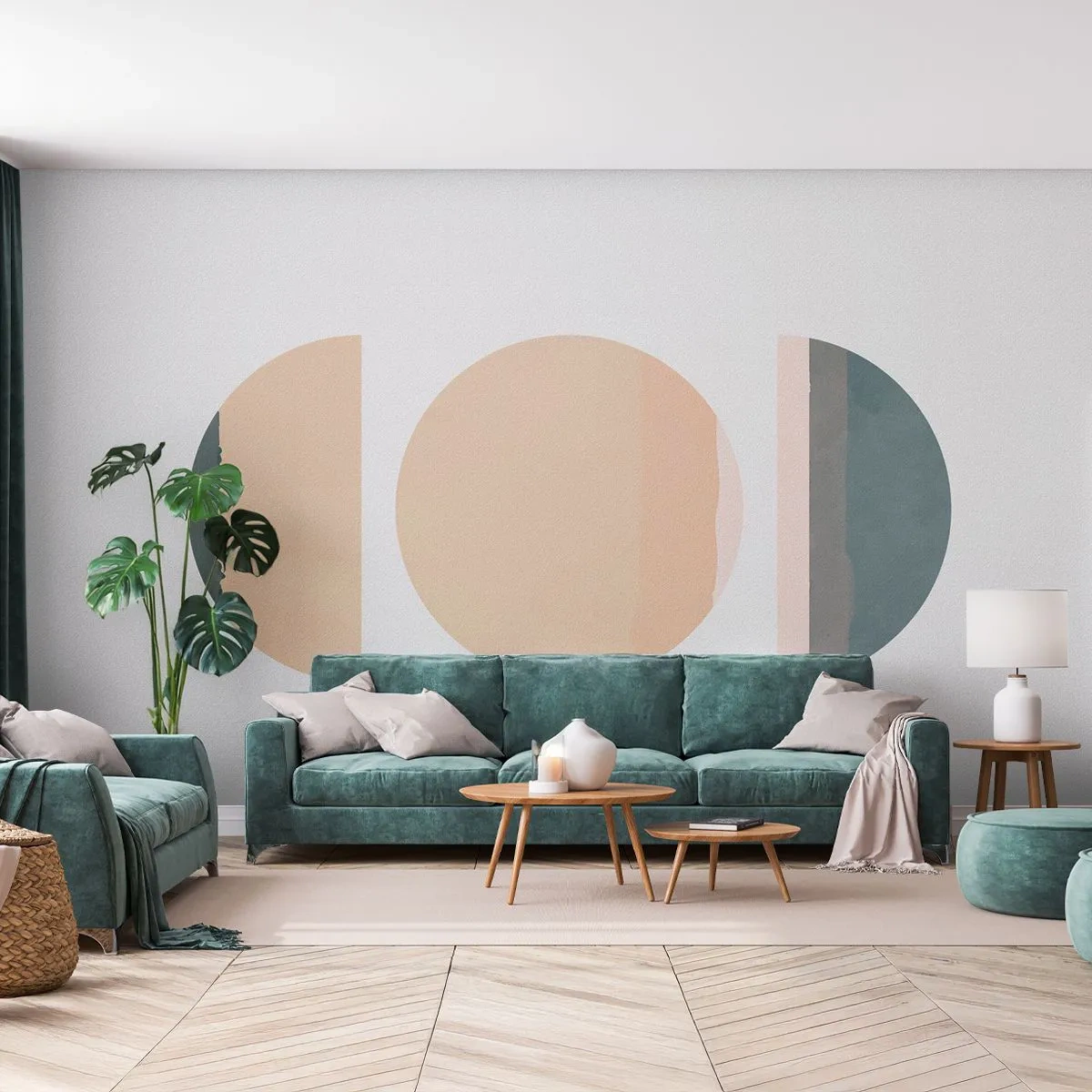 Fototapet Premium Sand - Hjul for hjul - Abstraktion, Stykke, Moderne kunst - 100x70 cm