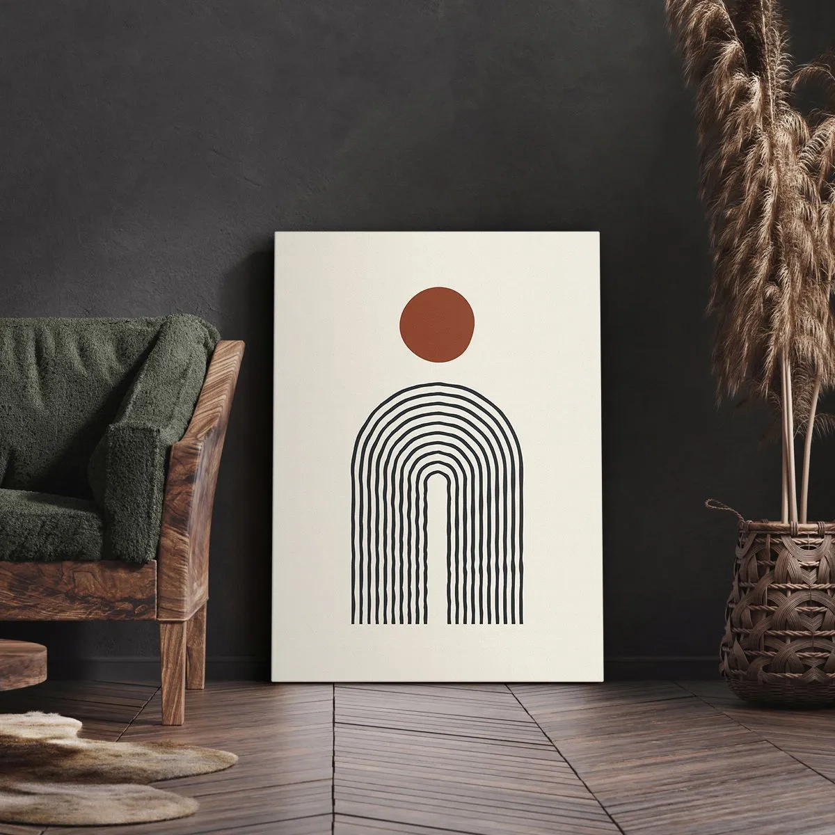 Lærredstryk - Billede på lærred - Magnetisme af former og farver - 80x120 cm