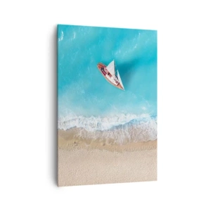 Lærredstryk - Billede på lærred - På grænsen mellem blå og guld - 70x100 cm