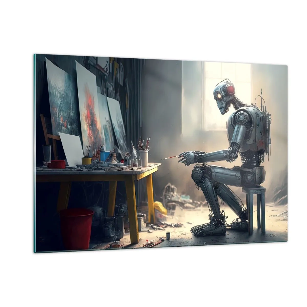 Billede på glas - Den skabende handling - 120x80 cm