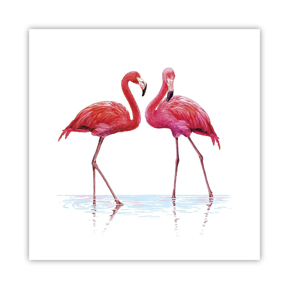 Plakat - Lyserødt randez-vous - 40x40 cm