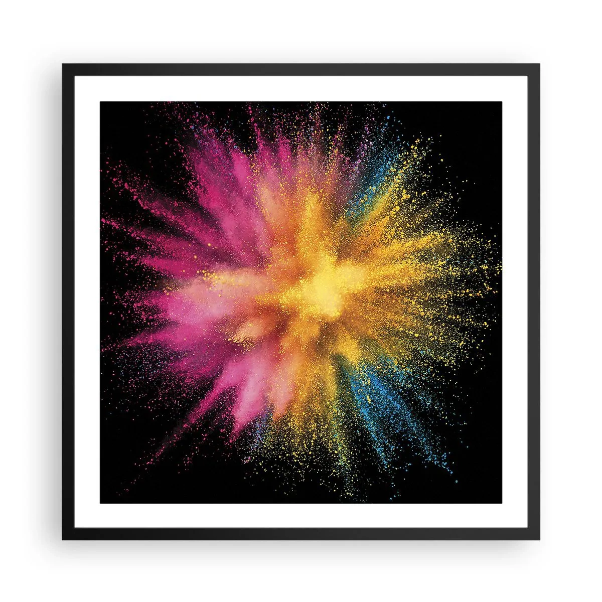 Plakat i sort ramme - Farvernes fødsel  - 60x60 cm