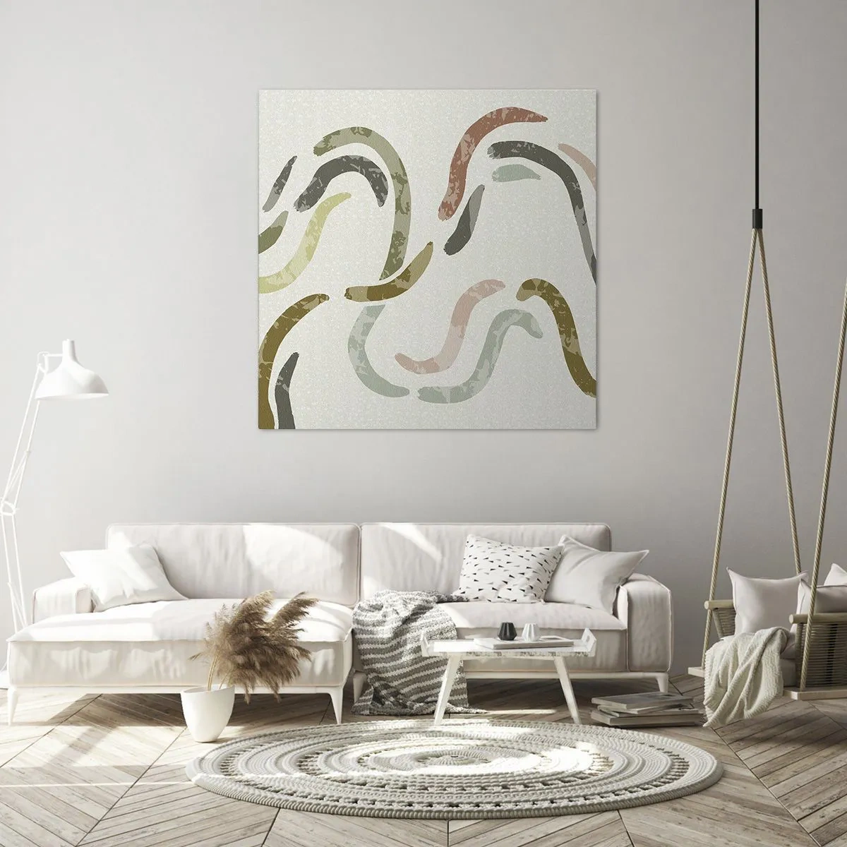 Lærredstryk - Billede på lærred - Abstraktionens glade dans - 30x30 cm