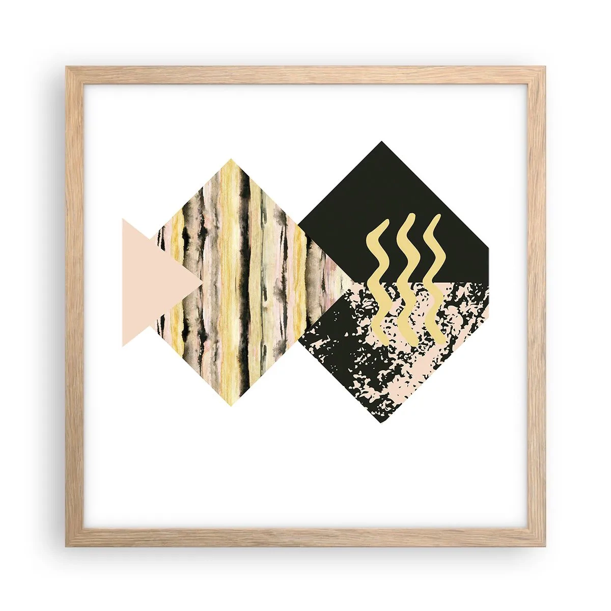 Plakat i ramme af lyst egetræ - Ikke så simpelt - 40x40 cm