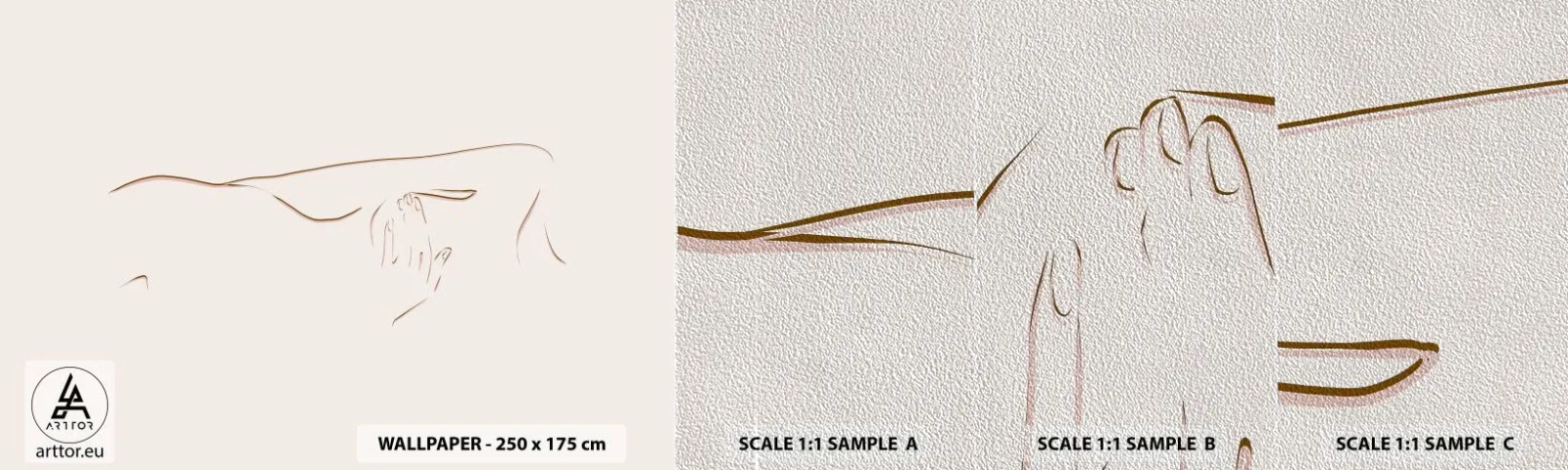 Prøve Fototapet Premium Sand - Begærets form - Abstraktion, Grafik, Stykke - 100x30 cm