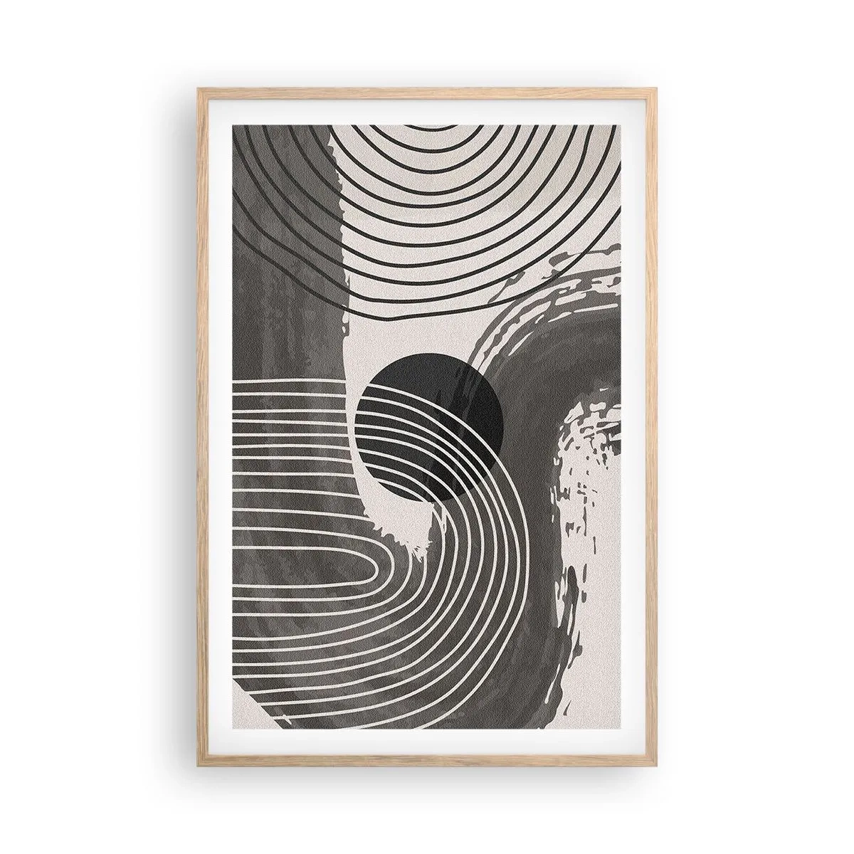Plakat i ramme af lyst egetræ - Oval vinder - 61x91 cm