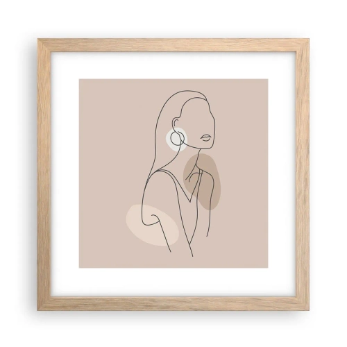 Plakat i ramme af lyst egetræ - Et ikon for pigelivet - 30x30 cm