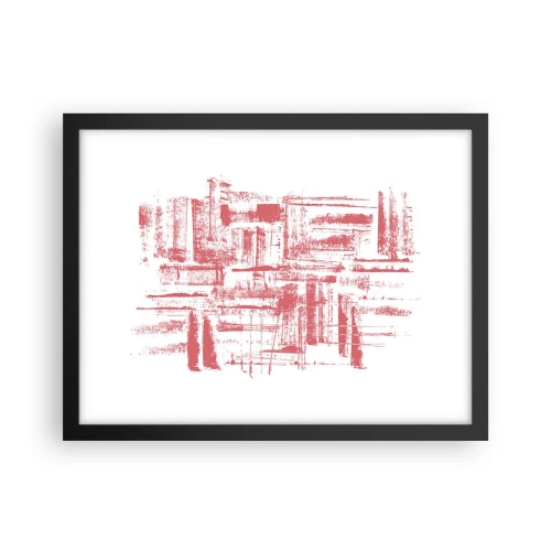 Plakat i sort ramme - Rød by - 40x30 cm