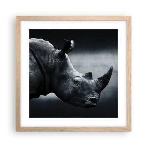 Plakat i ramme af lyst egetræ - Højre profil - 40x40 cm
